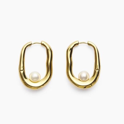 NORDGREEN - DELILAH - Pearl Hoop Earrings - gold
